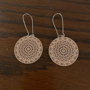 Peach filigree earrings